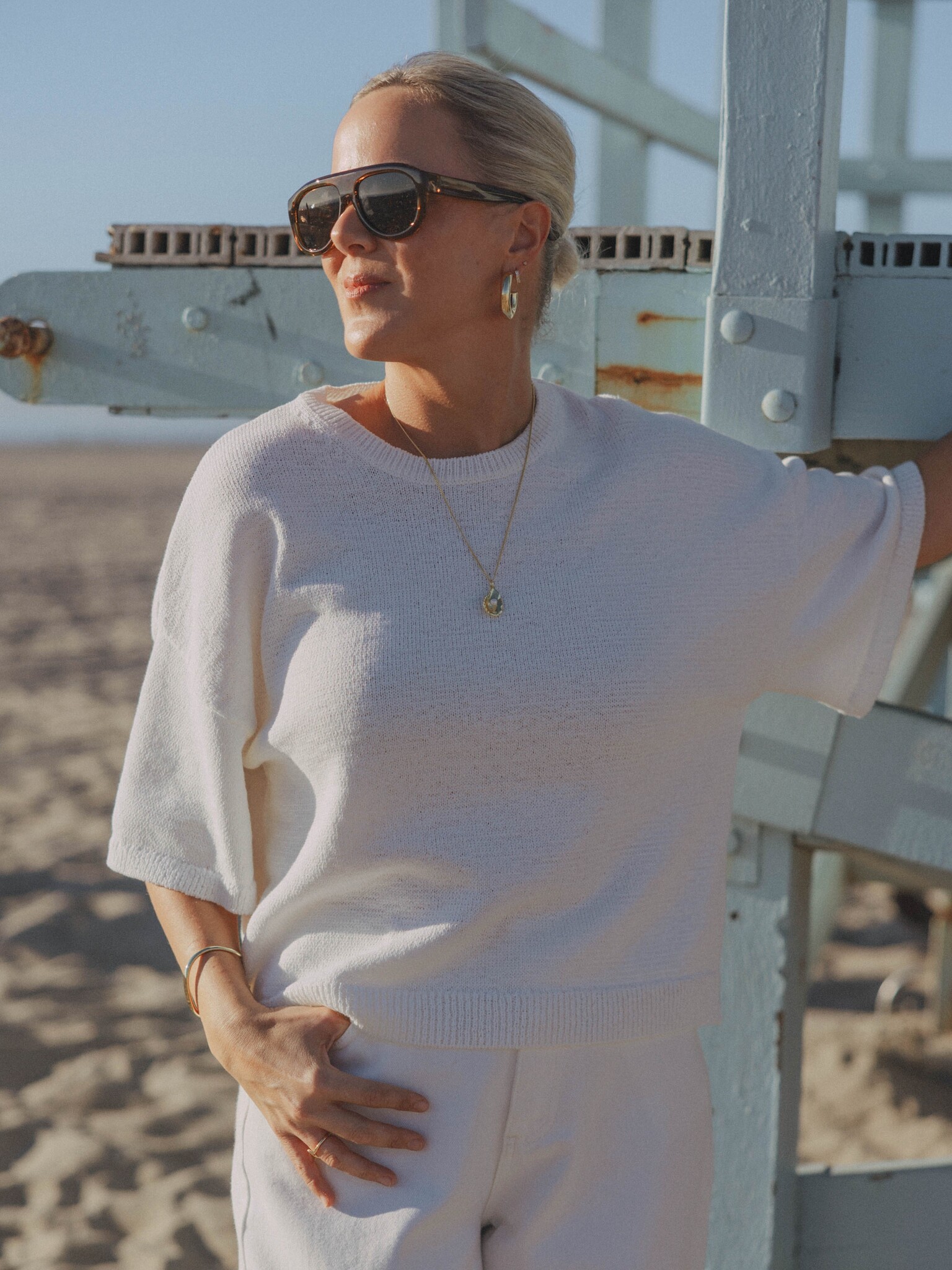 Les Soeurs T-shirt en maille Fox 6. Structure tout en douceur. La coupe ample et les finitions subtiles donnent à ce pull...