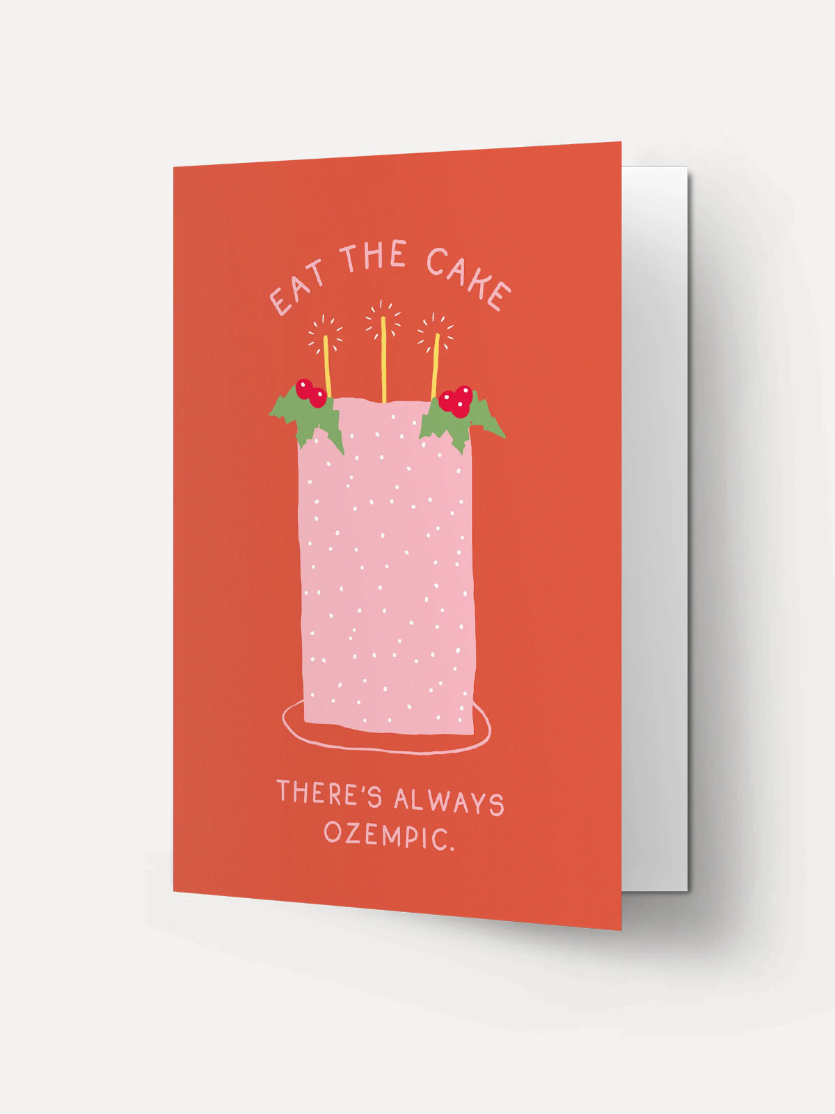 Kaart Blanche wenskaart Eat the Christmas cake 2. Deze wenskaart zegt wat we allemaal denken. De Eat the Cake wenskaart b...
