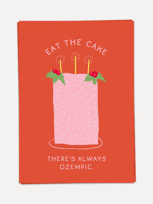 Wenskaart Eat the Christmas cake. Deze wenskaart zegt wat we allemaal denken. De Eat the Cake wenskaart brengt humor en p...