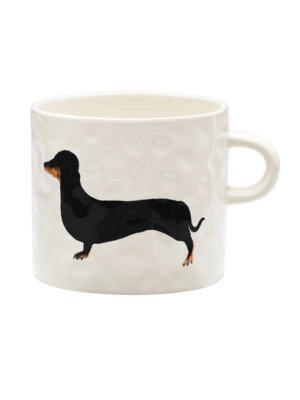 Mug French Dachshund. For lovers of dachshunds and small, charming details. This mug with a dachshund illustration adds a...