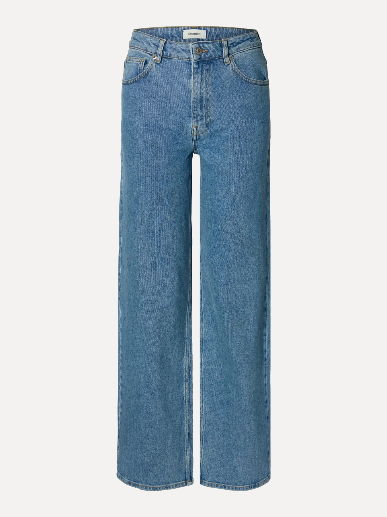Selected wide fit jeans Bea-Kori 2. Tijdloos in wassing, modern in vorm. De wide-leg snit en cleane afwerking maken deze ...