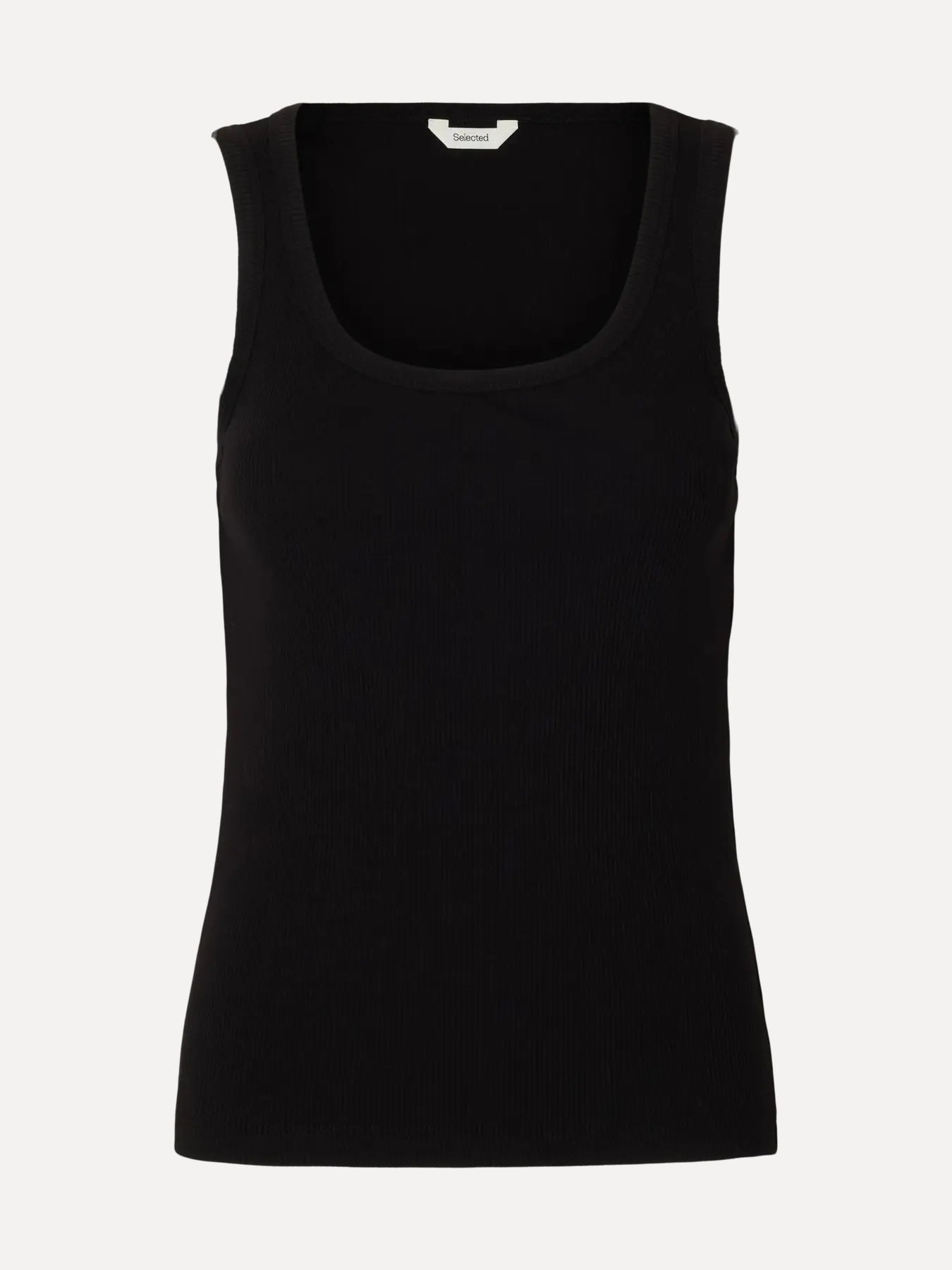 Selected ribbed tank top Anna 2. The power of black. This black tank top brings simplicity and elegance together. The rib...