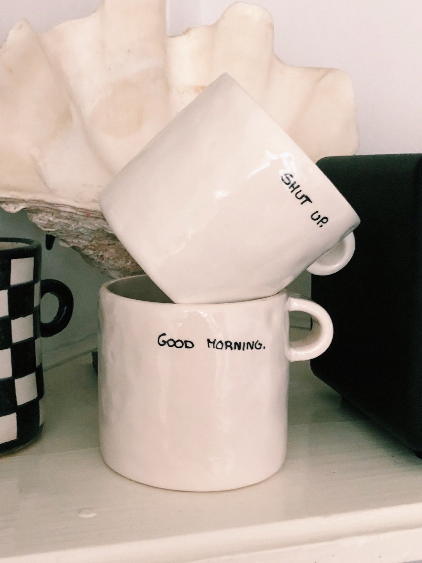 Anna + Nina mug Shut Up 3. The Mug Shut Up is made of ceramic. This mug is for anyone who is not a morning person and alw...