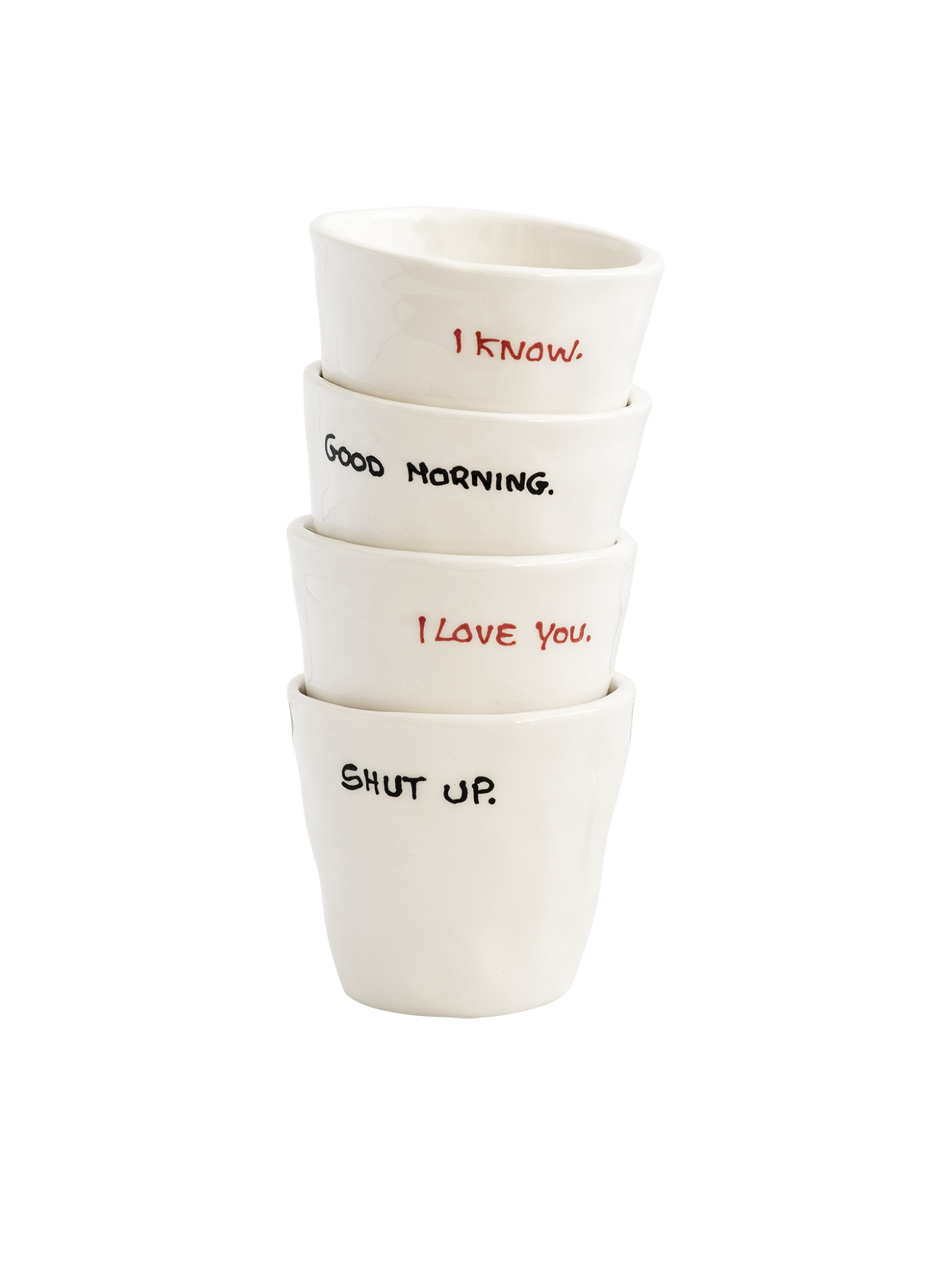 Anna + Nina espressokop I Love You 3. Love at first sip! Voor de koffiedrinker die wat extra liefde kan gebruiken: dit ke...