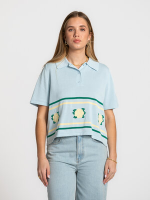 Polo Chloe. Preppy with a soft twist. The clean cut and gentle shade keep it modern, while the woven roses add a playful ...
