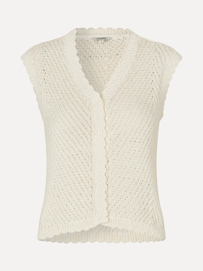 MBYM knitted top Maisa Eloven 2. Delicate knits. This knitted top with an openwork structure and V-neck radiates pure sof...