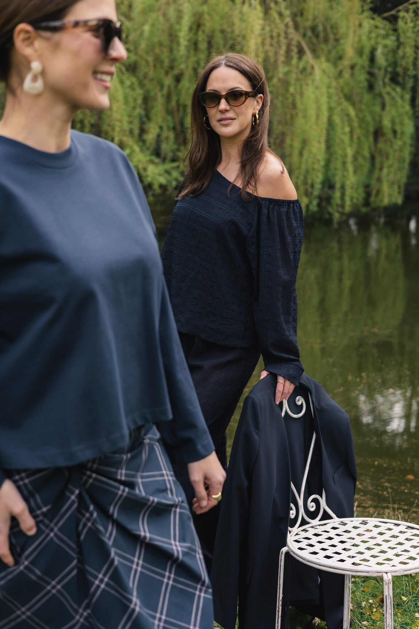 Les Soeurs off-shoulder blouse Sem 7. The open neckline and lightweight fabric create an elegant look that draws you in i...