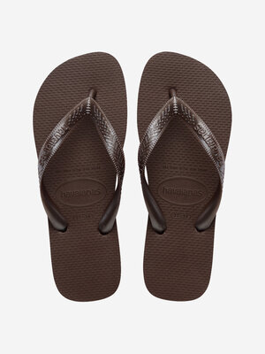 Havaianas Top Tiras. Geen gedoe, gewoon vertrekken. Deze slippers in een warme bruine tint passen vanzelf bij wat je draa...