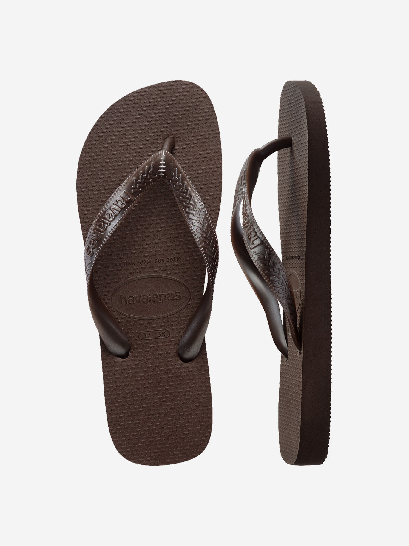 Havaianas Top Tiras 4. No fuss, just go. These slippers in a warm brown tone naturally match what you wear and where you'...