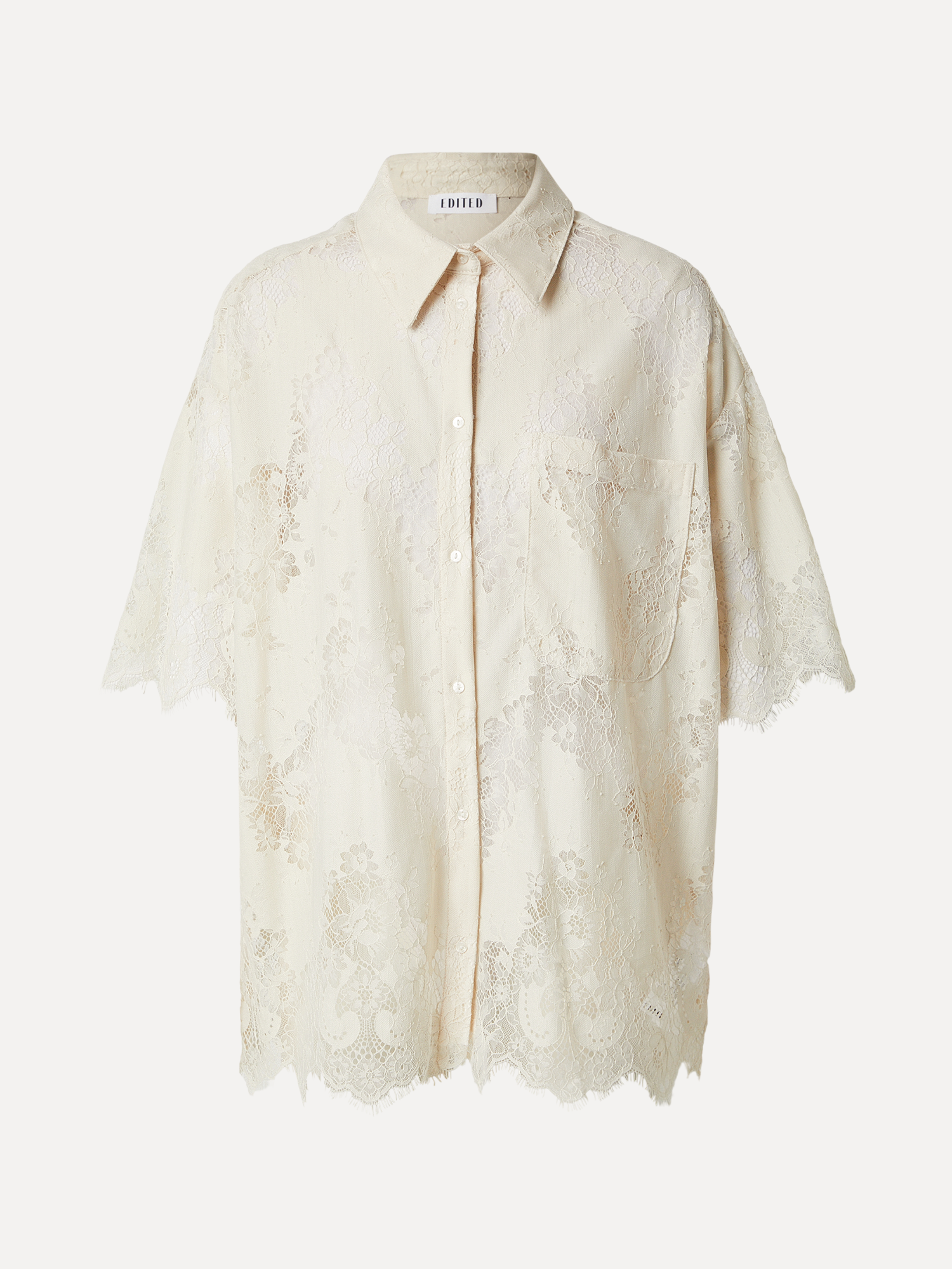 Edited lace blouse Bella 2. Soft floral patterns and a relaxed fit come together in this lace blouse. The sheer fabric su...