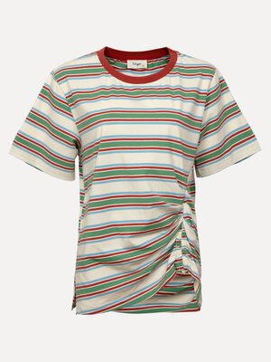 T-Shirt Abby. A twist on a classic. The vibrant mix of colors and the draped waist instantly give your look a creative bo...