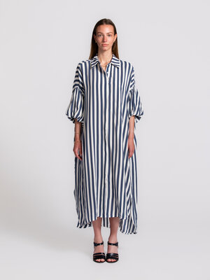 Dress Daniel. Stripes with a statement. This dress blends a classic striped pattern with bold puff sleeves for a silhouet...