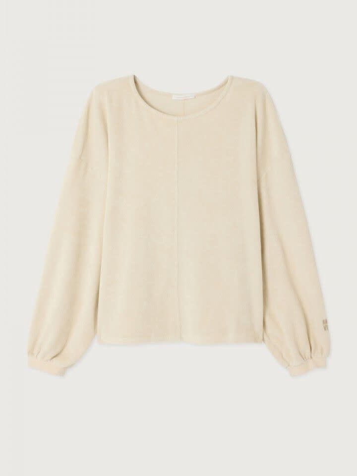 American Vintage terry sweater Fuxow 2. Understated and refined. De zachte brushed stof en losse fit zorgen voor ultiem c...