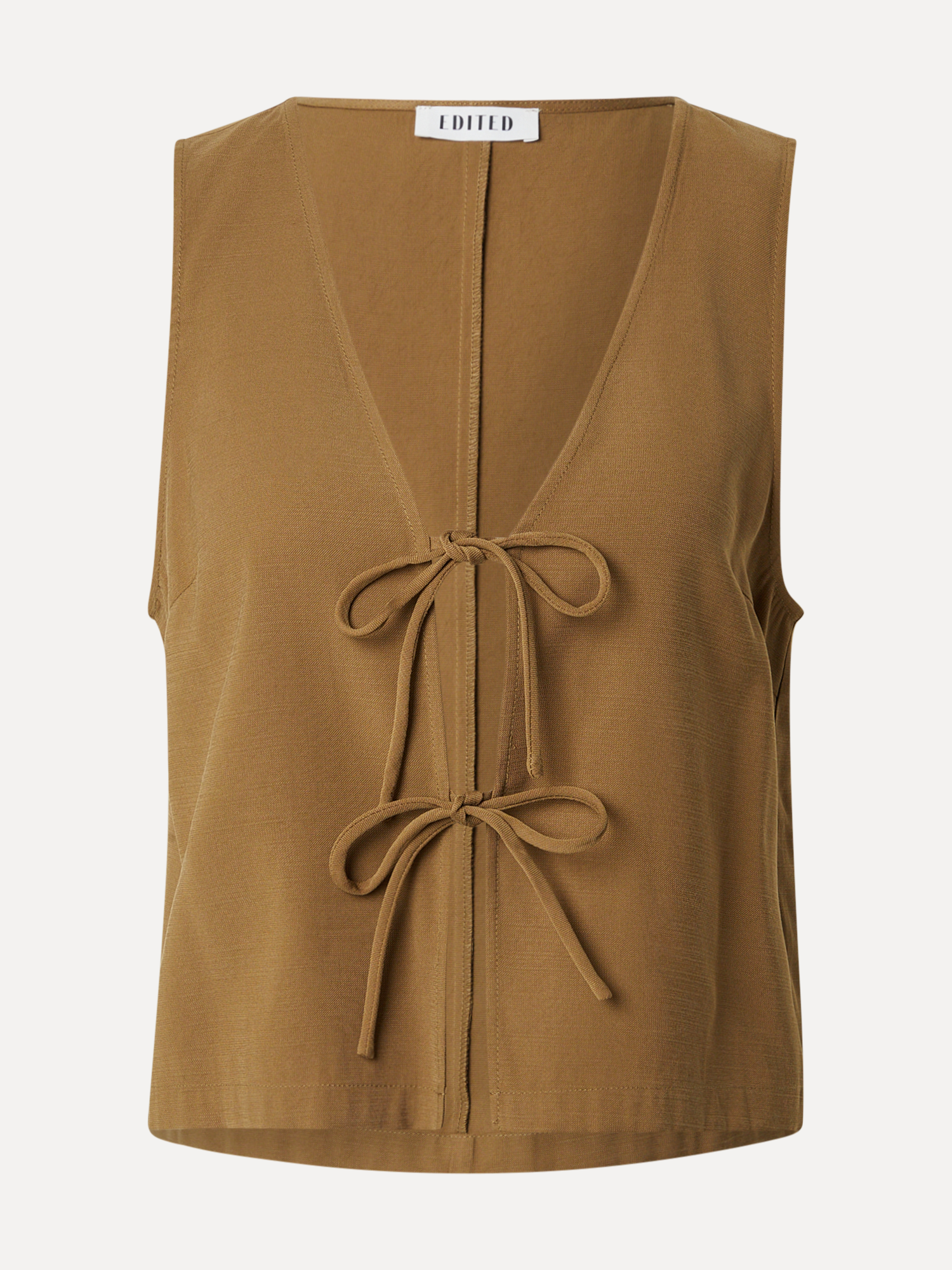 Edited top met strikdetail Kenley 2. Fijne strikken en een open halslijn geven deze top een subtiele charme voor warme zo...