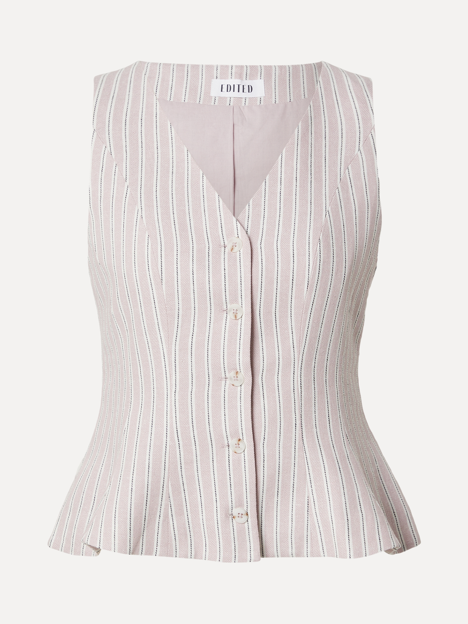 Edited top cintré Vada 2. De fines rayures, une coupe élégante et de subtils détails boutonnés donnent à ce top une allur...