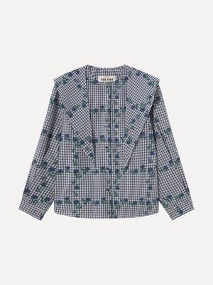 Checked blouse. 