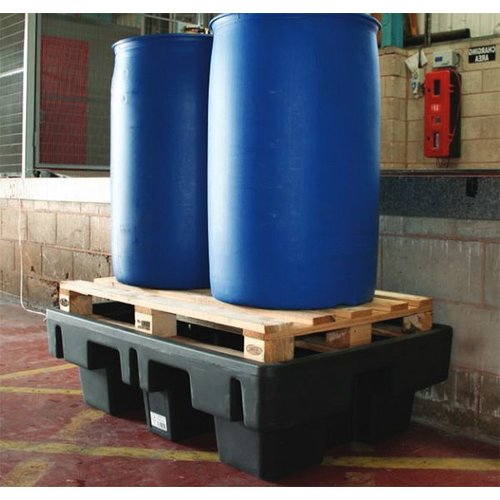 Bac de rétention en plastique 1310x910x380mm - support 2 barils