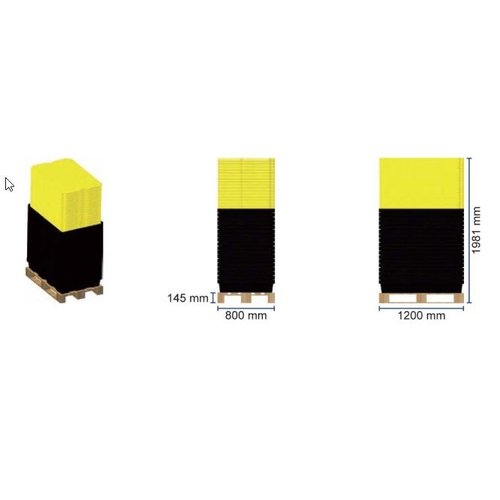 Bac de rétention en plastique 1200x800x175mm - avec caillebotis