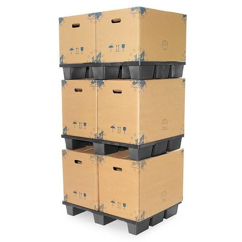 Kunststof display pallet 800x600x120mm - 500 kg - nestbaar