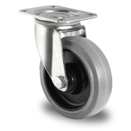Zwenkwiel PA/Rubber Ø 125 mm - met kogellager, grijs, 200 kg