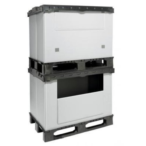 Caisse palette industrielle pliable en plastique, 1227x1027x965mm