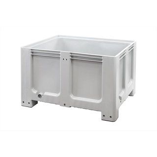 Caisse industrielle plastique 1200x1000x760mm - 4 semelles, empilable