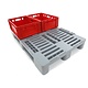 H1 Hygiëne pallet 1200x800x160mm - 1250 kg, open dek, opstaande rand