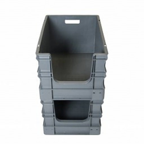 Euronorm stapelbak 600x400x330mm, met grijpopening