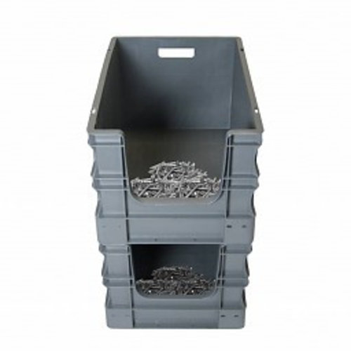 Euronorm stapelbak 600x400x330mm, met grijpopening