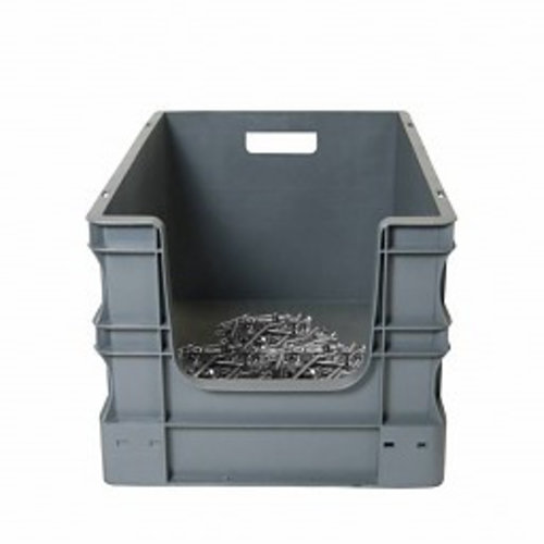 Euronorm stapelbak 600x400x330mm, met grijpopening