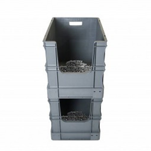 Euronorm stapelbak 600x400x430mm, met grijpopening