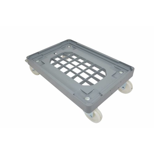 Dolly 600x400x180mm - kunststof, raster bodem, gegalvaniseerde vork