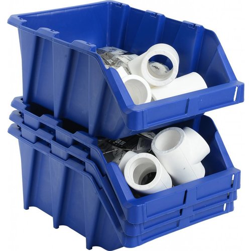 Magazijnbak 490x310x195mm - stapelbaar, met grijpopening