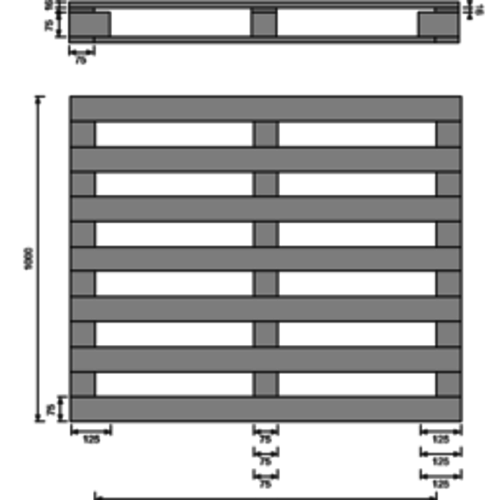 Palette légère d'occasion 1200x1000x123mm