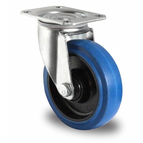 Zwenkwiel PA/Rubber Ø 160 mm - met dubbele kogellager, 300 kg
