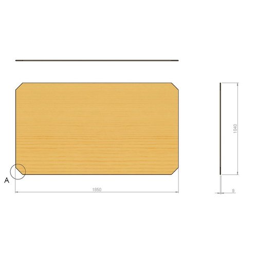 Planche en multiplex 1850x1040x9mm - pour rack mobile double