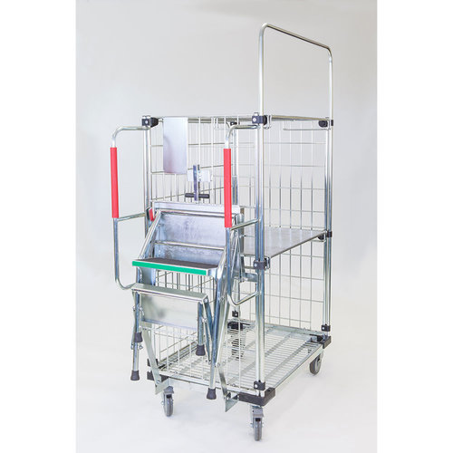 Roll-conteneur multifonctionnel 1143x628x1805mm - avec marchepied