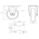 Roue fixe charge lourde ALU / PU Ø 100 mm - avec double roulement à billes, 250 kg