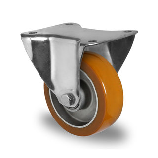 Roue fixe charge lourde ALU / PU Ø 100 mm - avec double roulement à billes, 250 kg