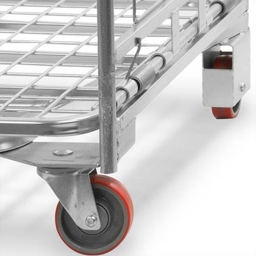 Gebruikte nestbare 2-heks retailrolcontainer 800x700x1770mm - met spanbanden