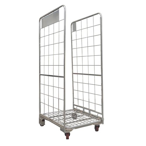 Gebruikte nestbare 2-heks retailrolcontainer 800x700x1770mm - met spanbanden