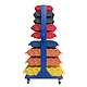 Rack double face avec 118 bacs de rangement 1150x850x1530 mm - 4 roues