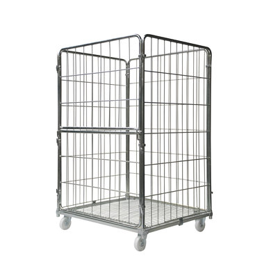 Wasserijcontainer uit staal 1200x1000x1800 mm  - uitschuifbaar voorhek