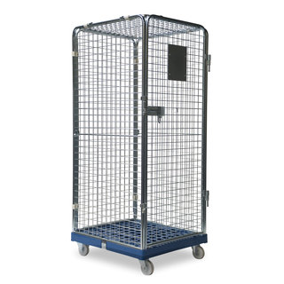 Anti-diefstal rolcontainer 4-heks met insteekhekken - 810x720x1800mm