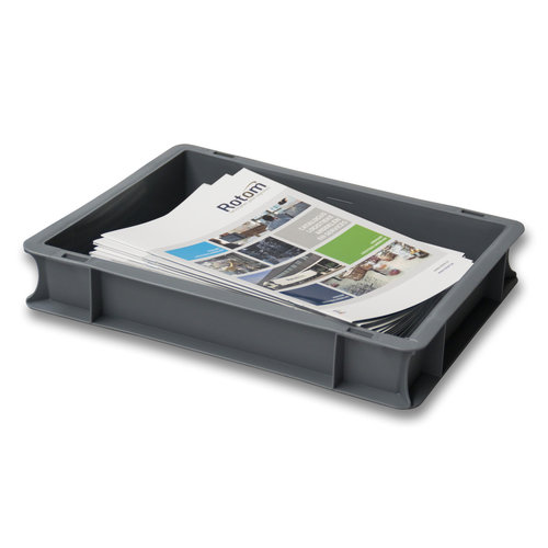 Bac plastique norme Euro 400x300x70mm - fond et parois latérales fermés