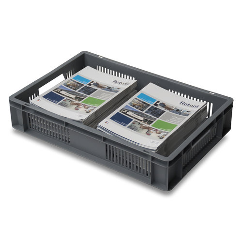 Euronorm plastic bak 600x400x120mm - Geperforeerde bodem en zijwanden