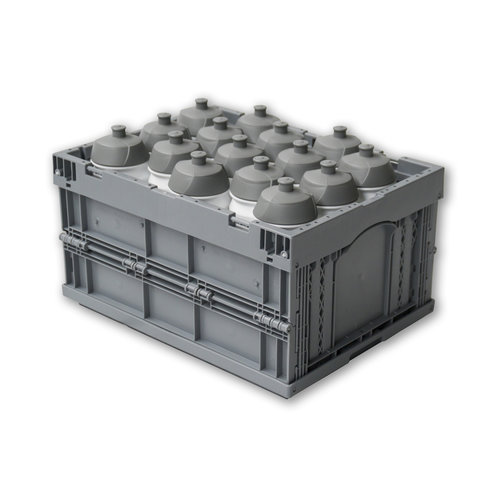 Inklapbare Euronorm plastic bak 396x297x214mm - gesloten