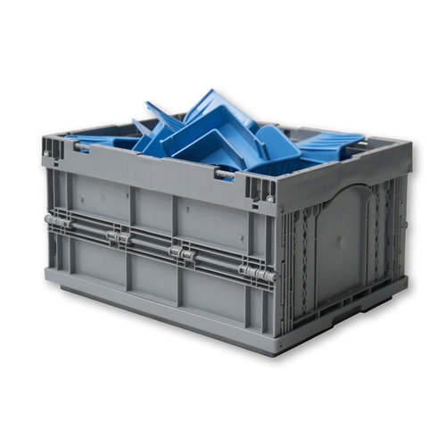 Inklapbare Euronorm plastic bak 396x297x214mm - gesloten