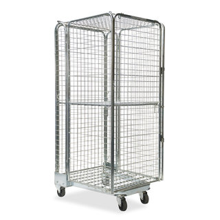 Anti-diefstal rolcontainer 4-heks 850x735x1690mm - A-frame, nestbaar, gebruikt