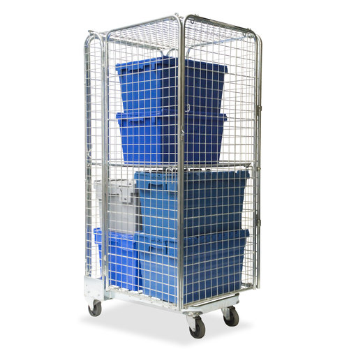 Anti-diefstal rolcontainer 4-heks 850x735x1690mm - A-frame, nestbaar, gebruikt